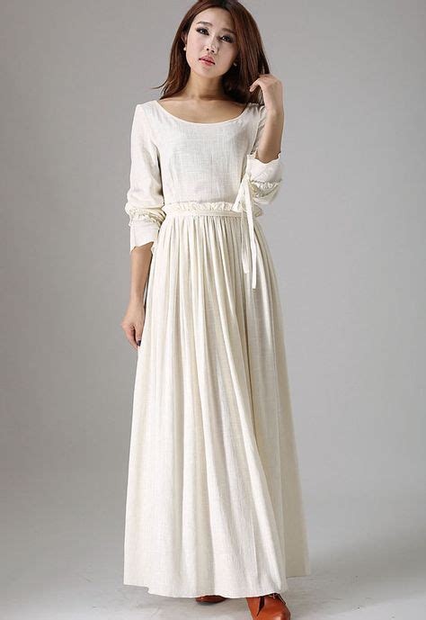 White Maxi Dress Wedding Dress Bridesmaid Dress Long Sleeve Dress