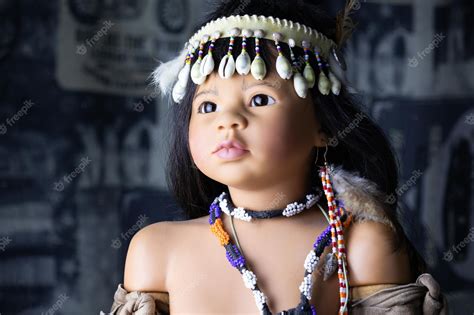 Premium Photo Portrait Of Native American Indian Doll Wovoka By Doll