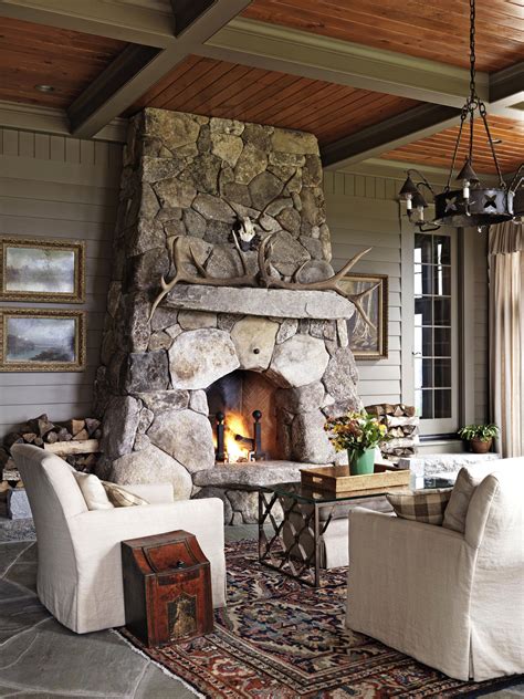 Inviting Spaces And Cozy Fireplaces Cottage Living Rooms Cottage