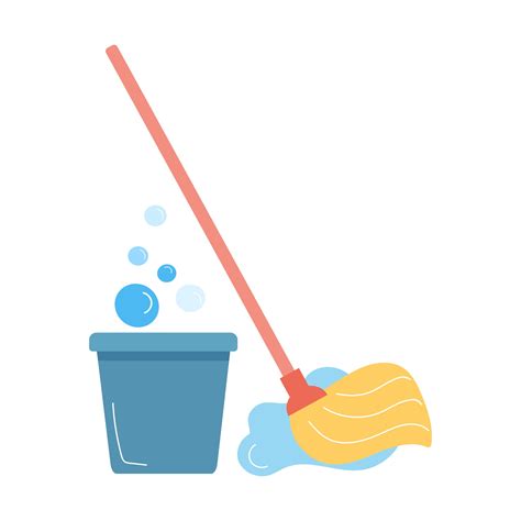 Color Set Of Mop Bucket With Water Bubbles 3232203 Vector Art At Vecteezy