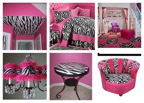 pink zebra print room