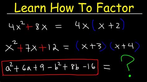 Factoring Trinomials And Polynomials Basic Introduction Algebra Youtube