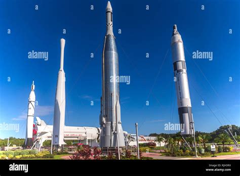 Rocket Garden At Cape Canaveral Stock Photo Alamy