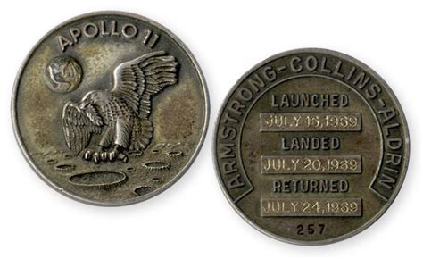 Lot Detail Space Flown Apollo 11 Robbins Medal Given To The