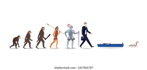 Human Evolution Stages Evolutionary Process Gradual Vector Có Sẵn