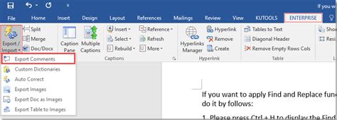 How To Export And Print Comments Only In Word
