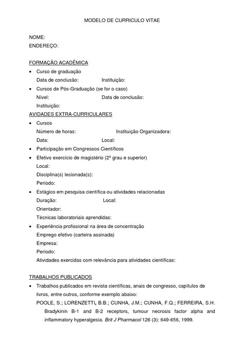 Há vários modelos de curriculum vitae simples em português para facilitar a sua entrada no mercado de trabalho. Modelo-de-Curriculum-Vitae-Pronto-Para-Preencher-preenchido - Novo Post