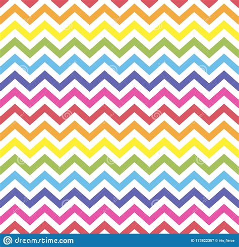 Rainbow Seamless Zigzag Pattern, Vector Illustration. Chevron Zigzag Pattern With Colorful Lines ...