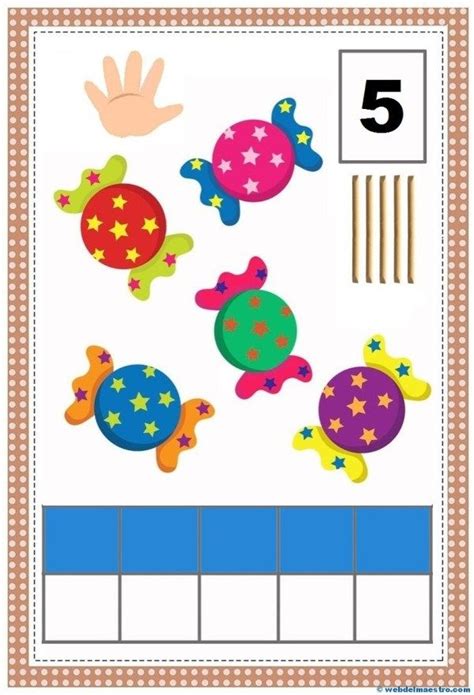 Conteo Cartel 5 Preschool Math Kindergarten Math Animated Numbers