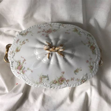 Antique Limoges Pink Floral Princess Covered Casserole Double Etsy