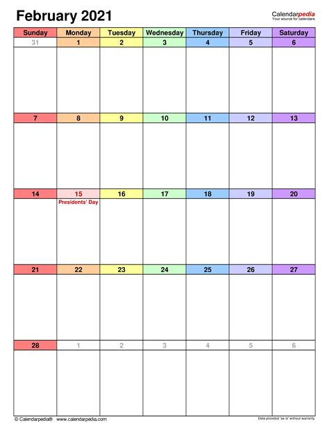 Monthly, yearly or blank calendar. February 2021 Calendar | Templates for Word, Excel and PDF