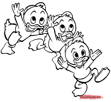 Huey With Dewey And Louie Coloring Pages Ducktales Coloring Pages