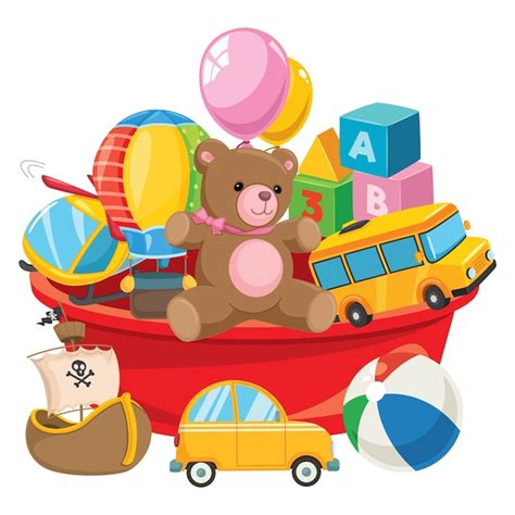 Illustration Vectorielle De Jouets Pour Enfants Vecteur Premium