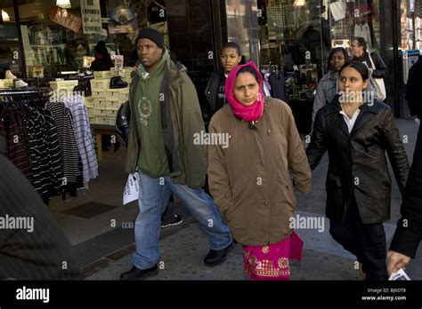 On The Sidewalk On 125th Street Harlem New York City Stock Photo Alamy