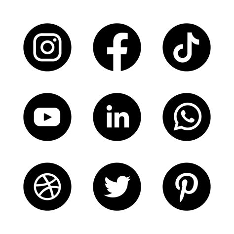 Icon Png Whatsapp Logo Black And White Set Of Popular Social Media Images