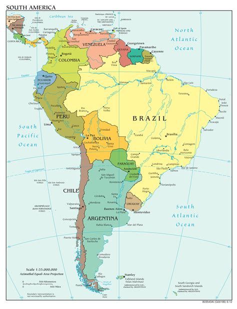 Карта америки южной и северной со странами и столицами на русском языке