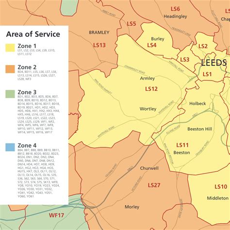 Leeds Postcodes Area Of Service Preview Maproom