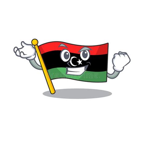 Successful Flag Libya Cartoon Isolated The Mascot Stock Vector