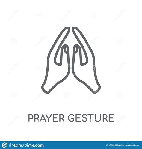 Prayer Gesture Linear Icon. Modern Outline Prayer Gesture Logo C Stock Vector - Illustration of ...