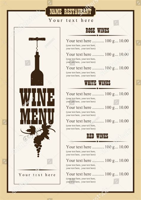 wine menu designs editable psd ai format