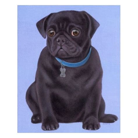 Custom Made Black Pug Painting Original Oil Pet Portrait