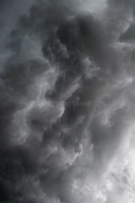 Stormy Grey Dramatic Clouds In The Sky Before Thunderstorm Stock Photo