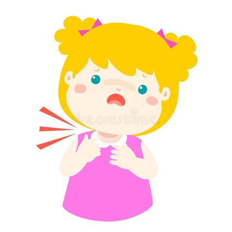 Sick Girl Sore Throat Cartoon Stock Vector Illustration Of Heal