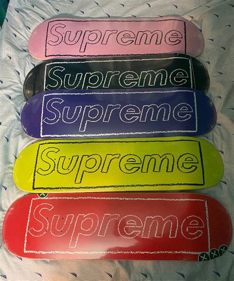 Supreme Supreme Kaws Chalk Box Logo Skateboard Decks Set Of 5 Grailed