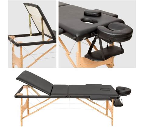 Table De Massage Pliante 3 Zones Bois Cosmétique Portable Noir Massage But