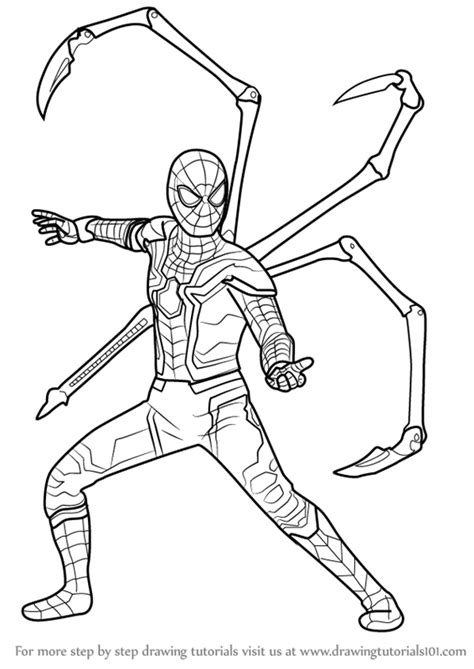 Learn How To Draw Iron Spider From Avengers Infinity War Avengers