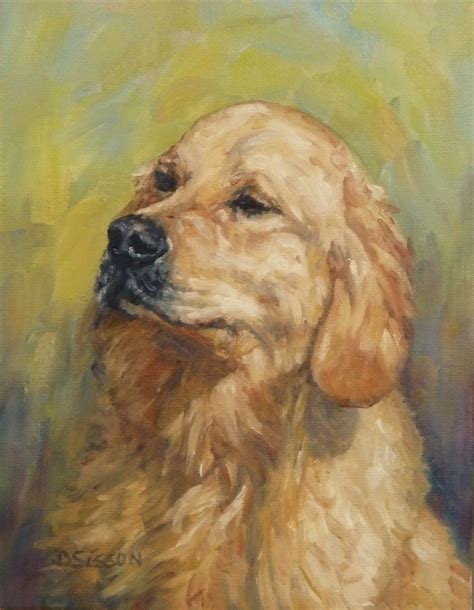 Daily Painting Projects Noble Oil Dog Pet Art Portraits Golden Retriever