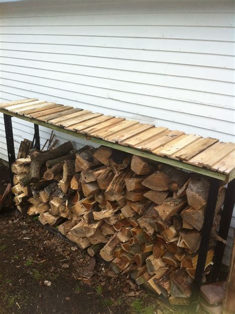 Cover For Firewood Rack Made From Free Up Cycled Pallets