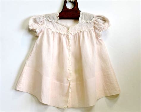 Vintage Infant Pink Baby Girl Dress Cotton Batiste Fabric With Etsy