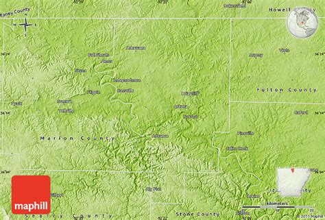 Physical Map Of Baxter County