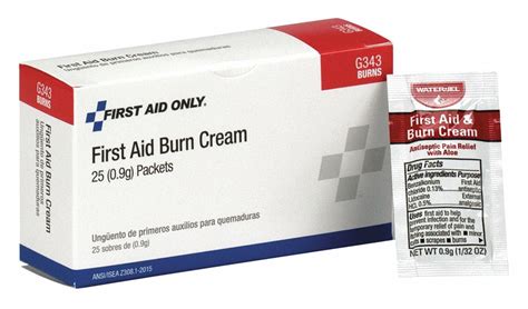 First Aid Only Burn Cream Cream Box Wrapped Packets 003 Oz 09g