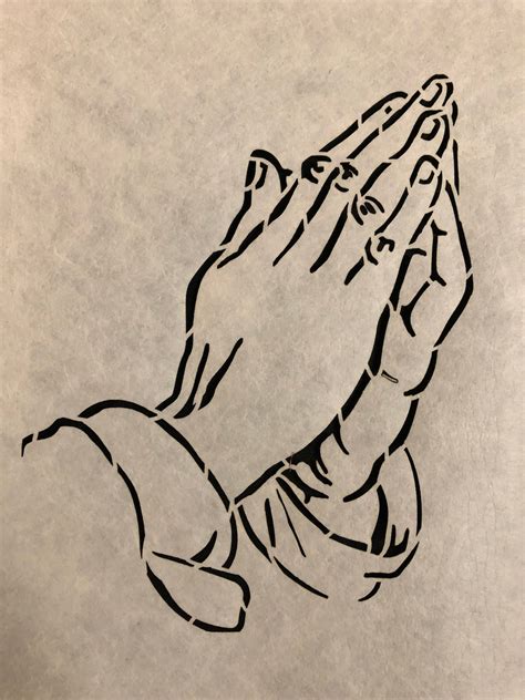 Praying Hands Stencil For Airbrush T Shirts The Material Is Etsy Israel