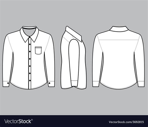Blank Shirt With Long Sleeves Template Royalty Free Vector