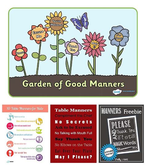 20 Free Printable Manners Cards Booklets Charts And Games Bits Of