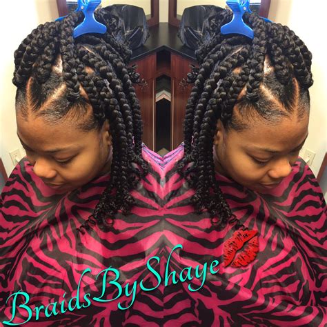It's a pulled back braid created from braids. Adult short poetic justice braids. | Hair styles, Braided ...