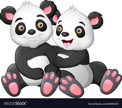 Cute Panda Couple In Love Royalty Free Vector Image
