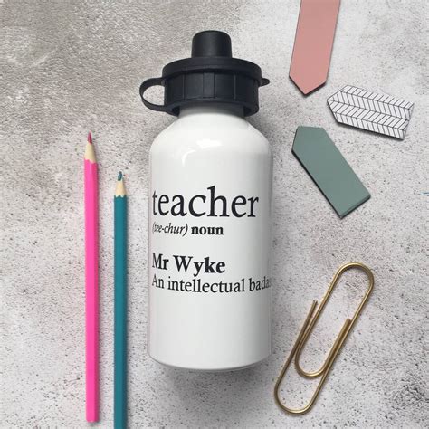 Personalised Teacher Water Bottle By Pickle Pie Ts