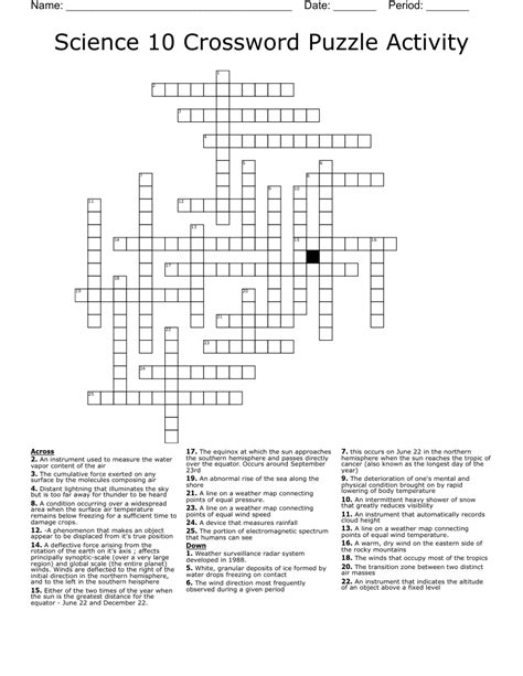 Science Crossword Puzzles