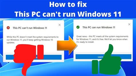 How To Fix “this Pc Cant Run Windows 11” Error Youtube