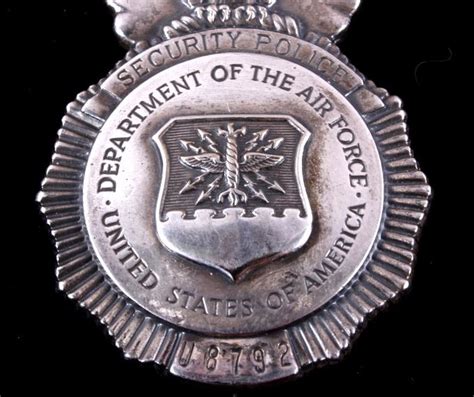 Us Dept Of The Air Force Security Police Badge