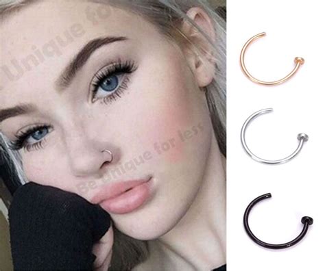 Small Tiny Surgical Steel Open Nose Hoop Ring Mm Mm Mm Tragus Piercing Uk Ebay Nose
