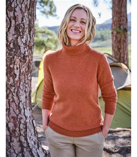 Burnt Orange Womens Lambswool Polo WoolOvers US