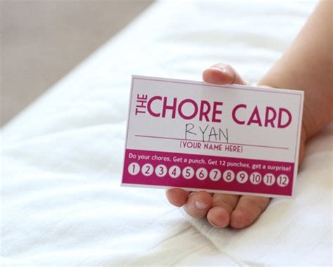 Instant Download Diy Printable Punch Cards 4 Colors Chore Etsy