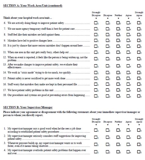 Tool 1a Hospital Survey On Patient Safety Culture Agency For