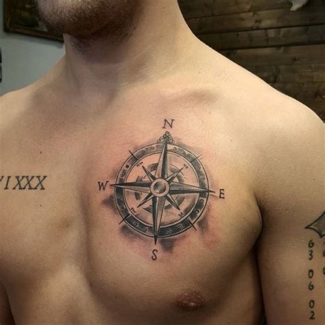 martime tattoos für männer 3d tätowierung mit kompass als motiv