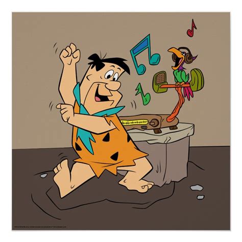 The Flintstones Fred Flintstone Dancing Poster Fred Flintstone Retro Cartoons